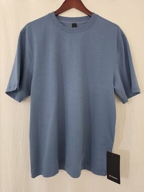 lululemon athletica Heavyweight Cotton Jersey T-Shirt in Washed Denim Blue